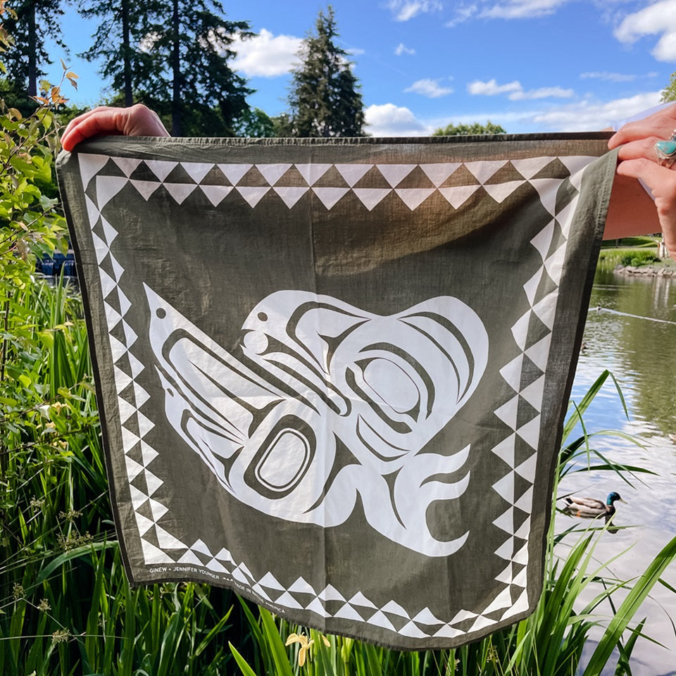 Native American Red Black Raven bandana