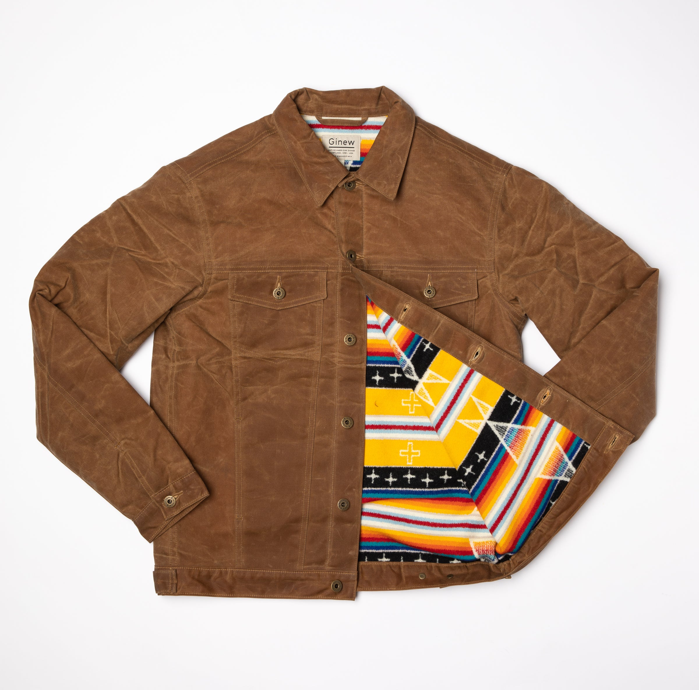 Native American Owned. Coats Made in the USA. Wax canvas, denim, Pendleton lining. 