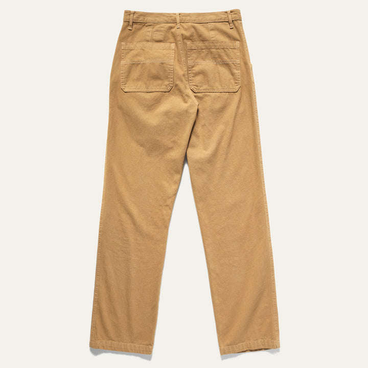 Full view of backside of Superior Pant in Khaki on neutral background.