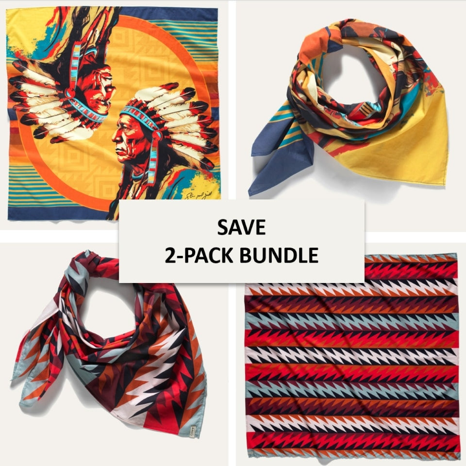 Wild rag bundle lightning design and Sitting bull