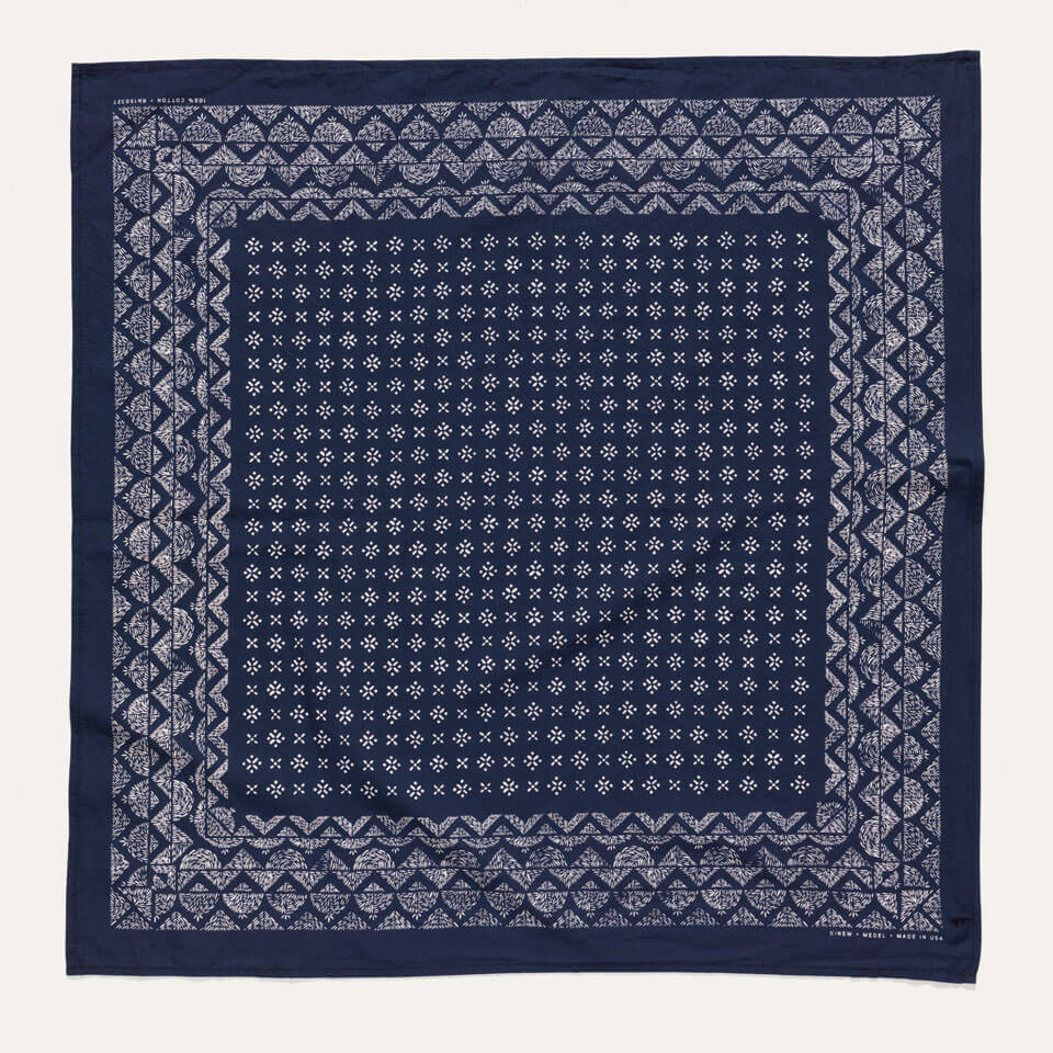 Dark navy blue, 100% COTTON bandana made in USA by  Native American company Ginew