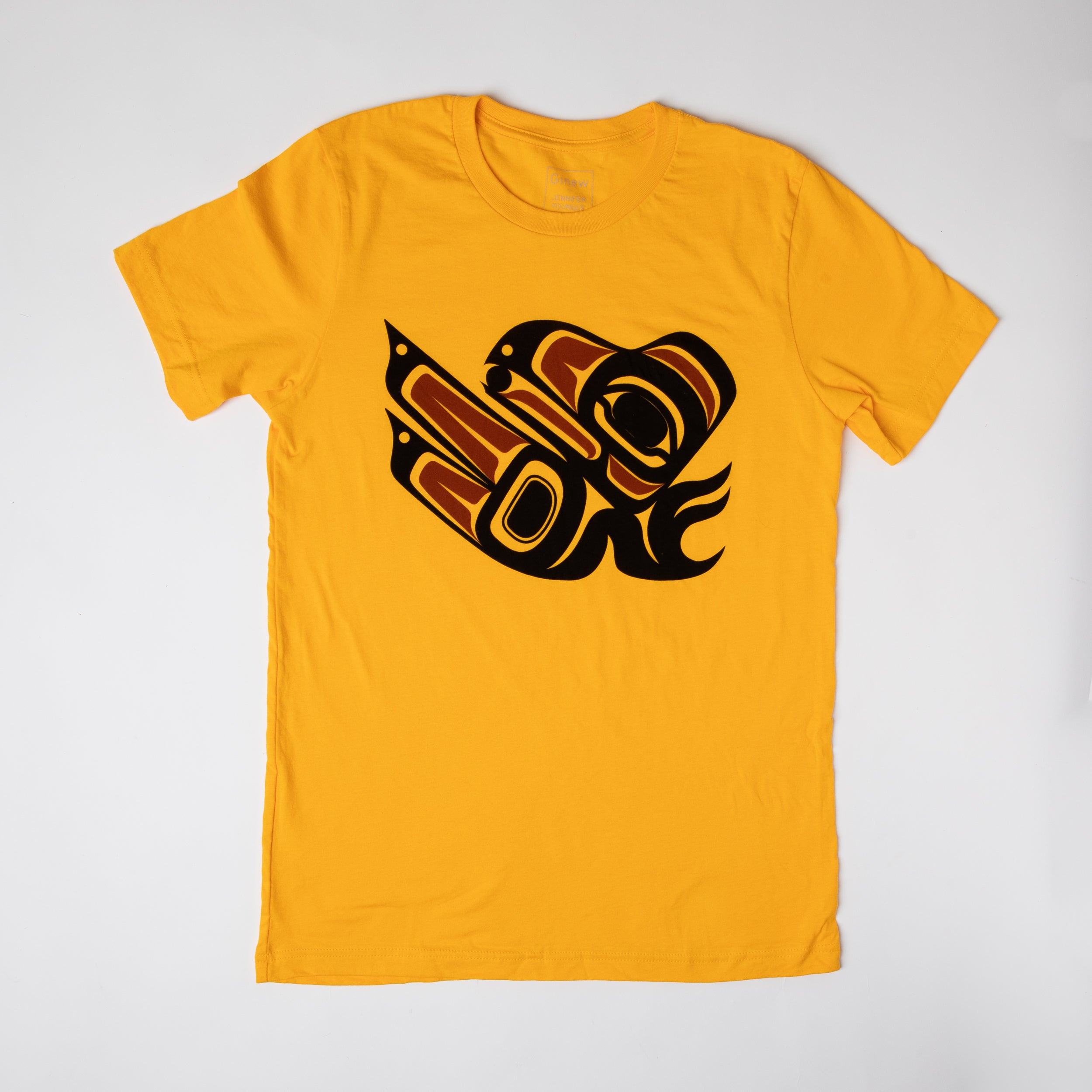 ginewusa Raven Tee | 100% Cotton Made in USA | Ginew: Native American Owned XXXL / Yellow