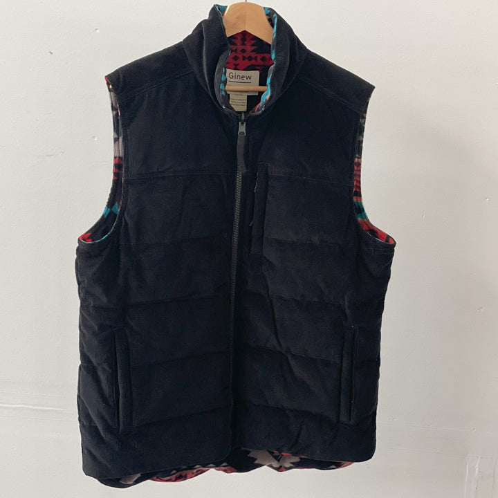 Reversible Thunderbird Corduroy Vest - Black Multi Sample