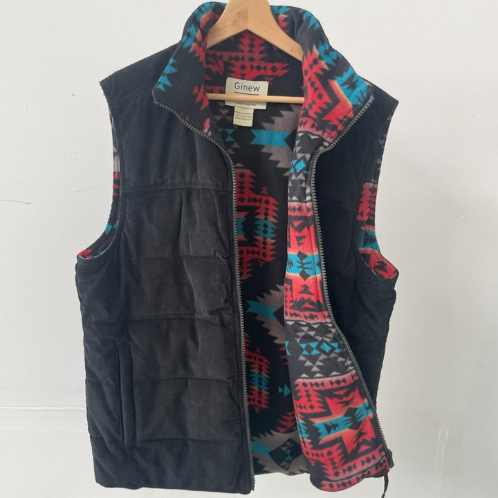 Reversible Thunderbird Corduroy Vest - Black Multi Sample