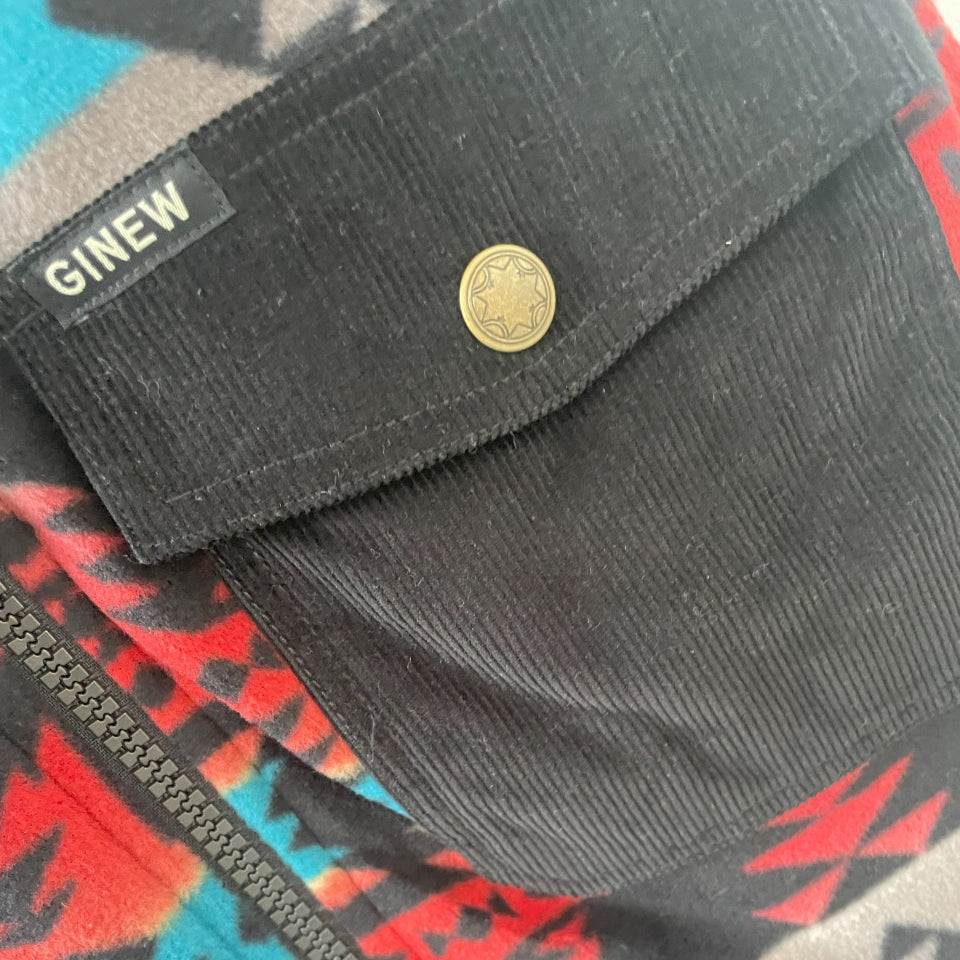 Reversible Thunderbird Corduroy Vest - Black Multi Sample