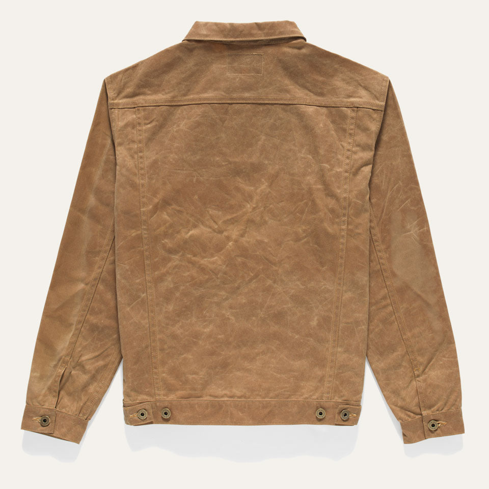 Wax Canvas Rider Jacket Brown Point Collar