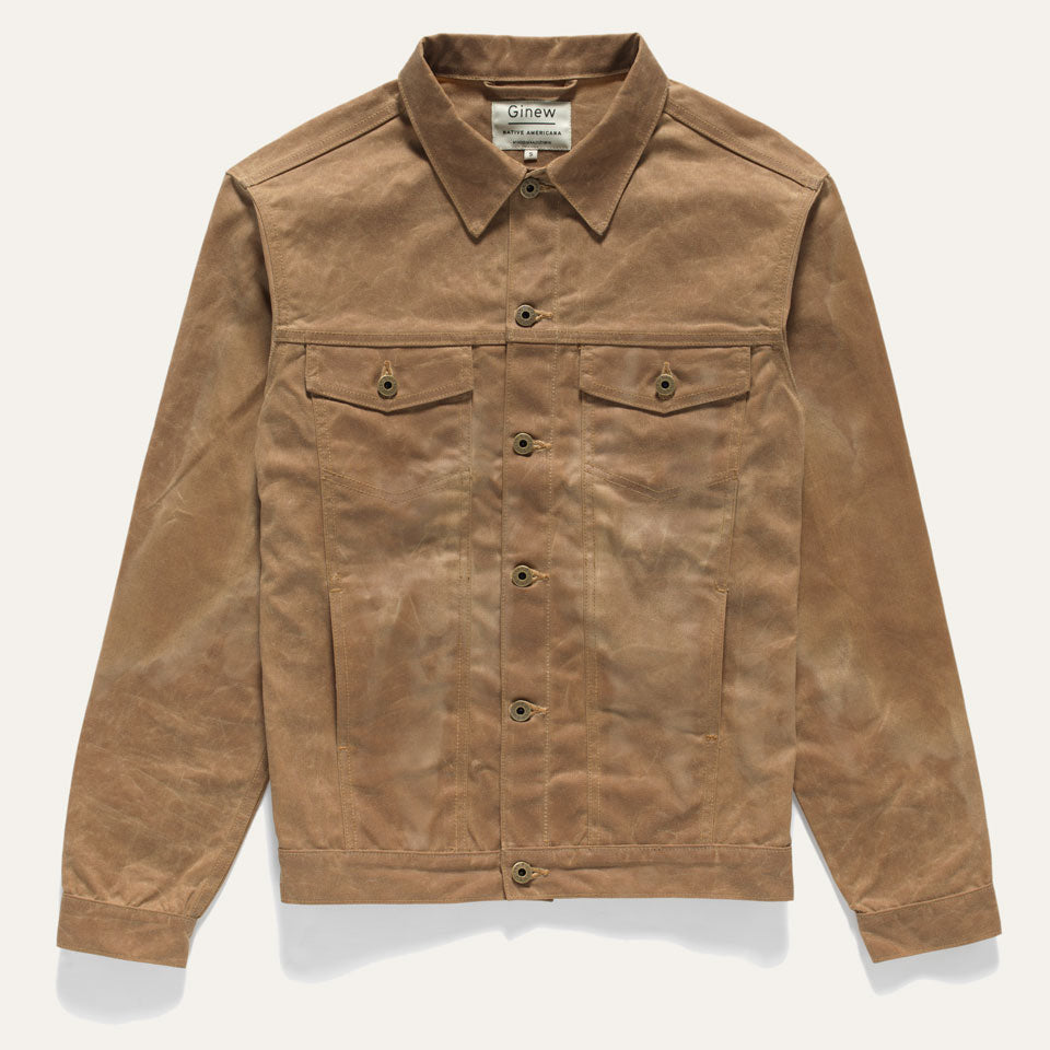 Wax Canvas Rider Jacket Brown Point Collar