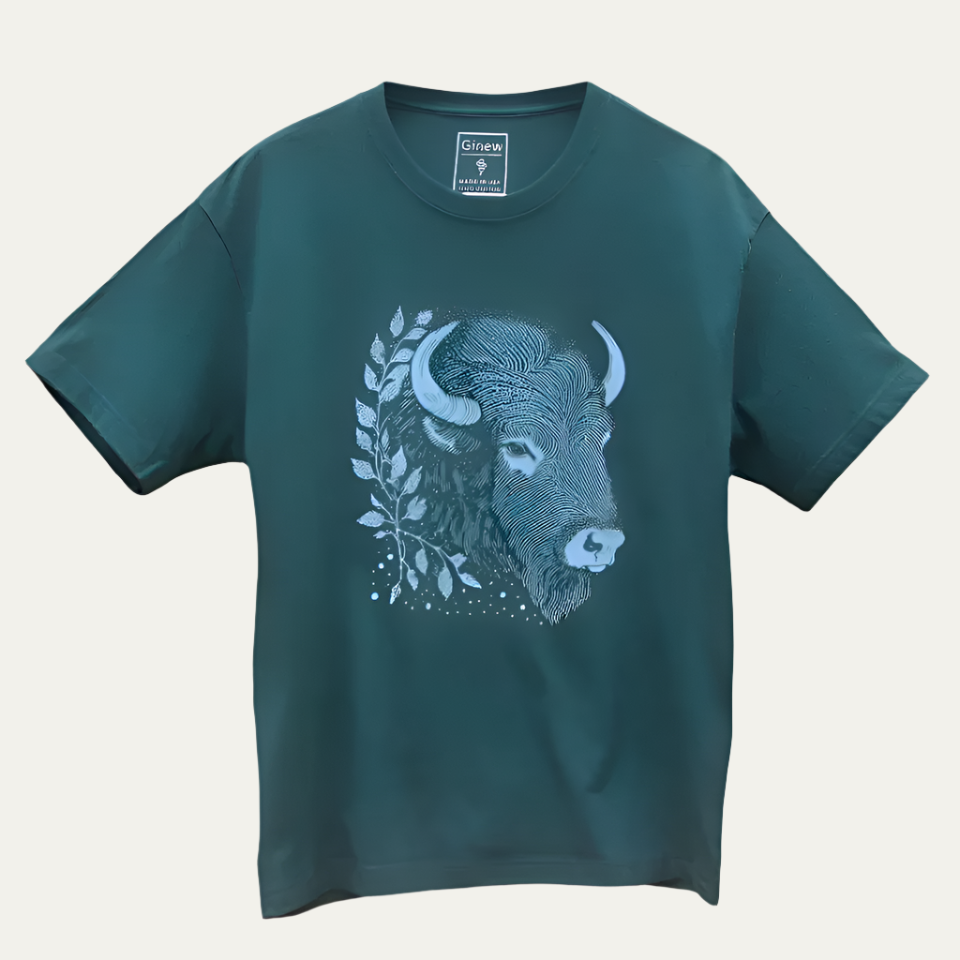 Cotton Green Buffalo Head T-shirt  