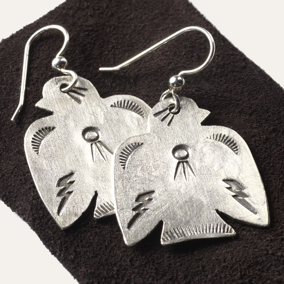 Native American made earrings sterling silver from Ginew