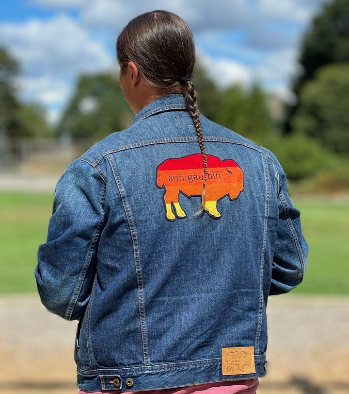 SPJ jacket on Native American in park