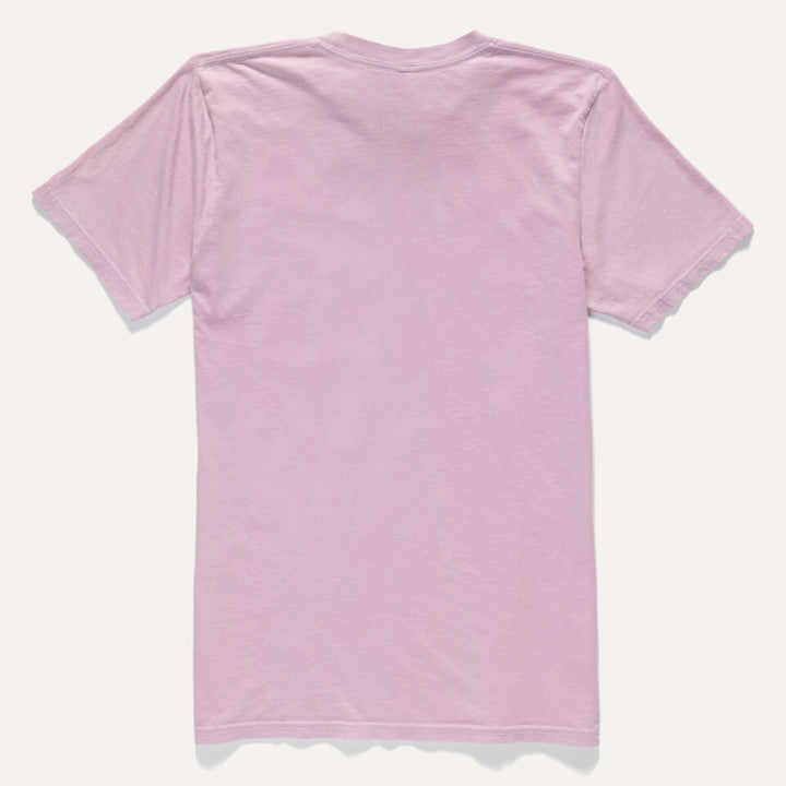  Back of 4-Direction Knot tee. Solid Purple on the back. Tee is on a white background.