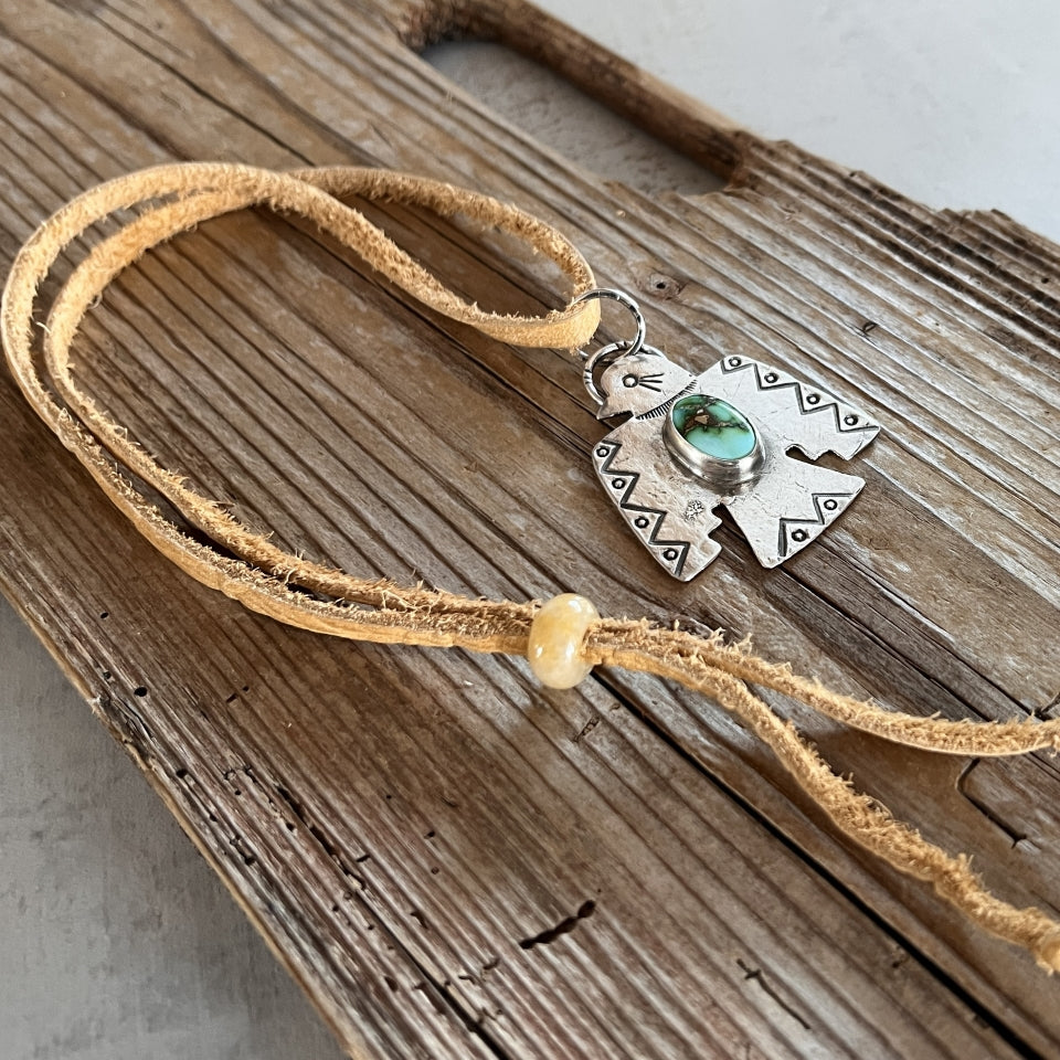 Dancing Blue Stone New Life Thunderbird Necklace