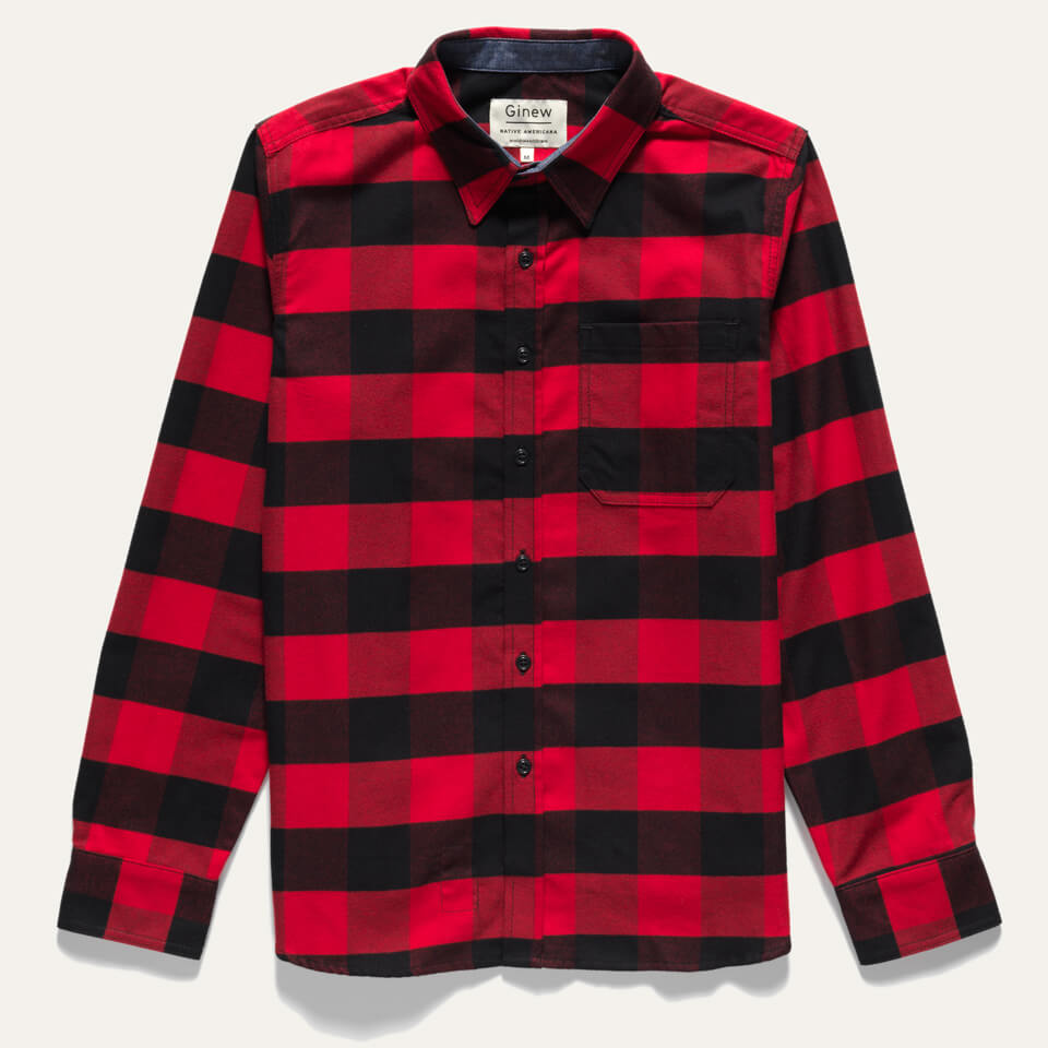 All cotton buffalo plaid shirt made in USA by Ginew 