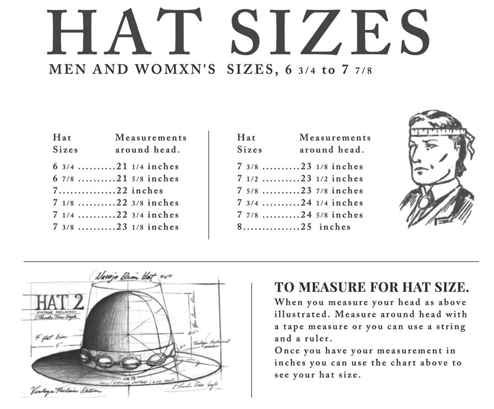 Ginew's size chart for THVC hats