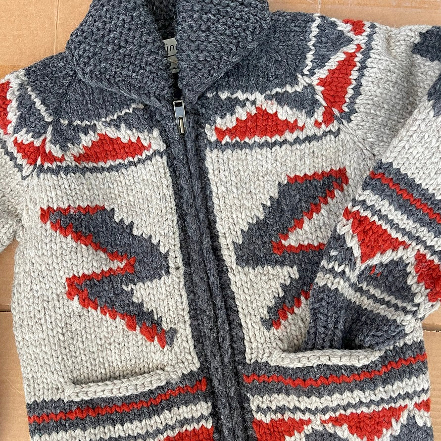 Native American owned company's handknit wool sweater
