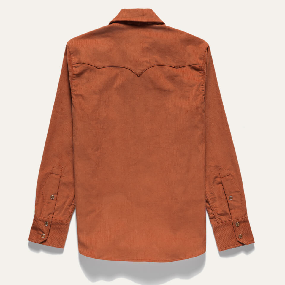 Back of Burnt Orange Corduroy Shirt Made in USA
