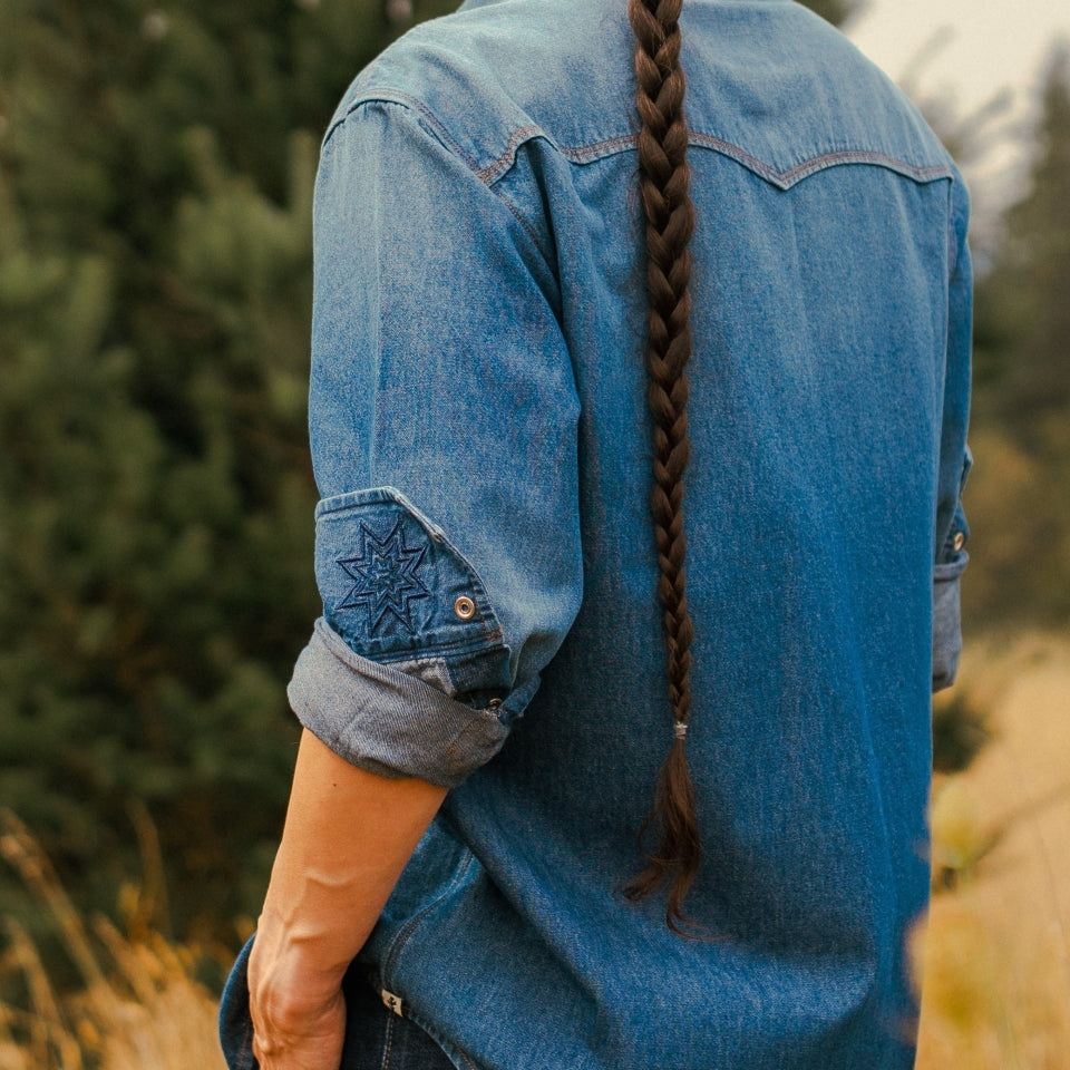 Western Snap Shirt Washed Chambray