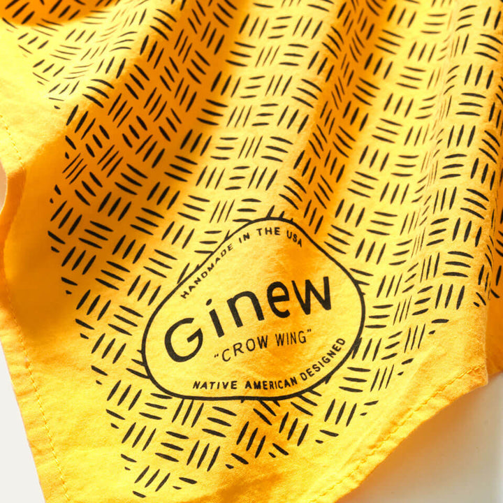 All cotton yellow bandana made in USA by Ginew Native American company