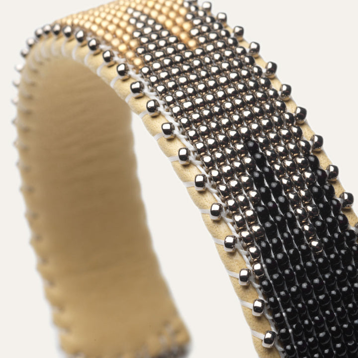 Close up of Etkie Drew Nickel Bracelet
