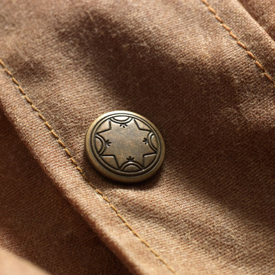 Wax Canvas Vest Brown Facing East Lining