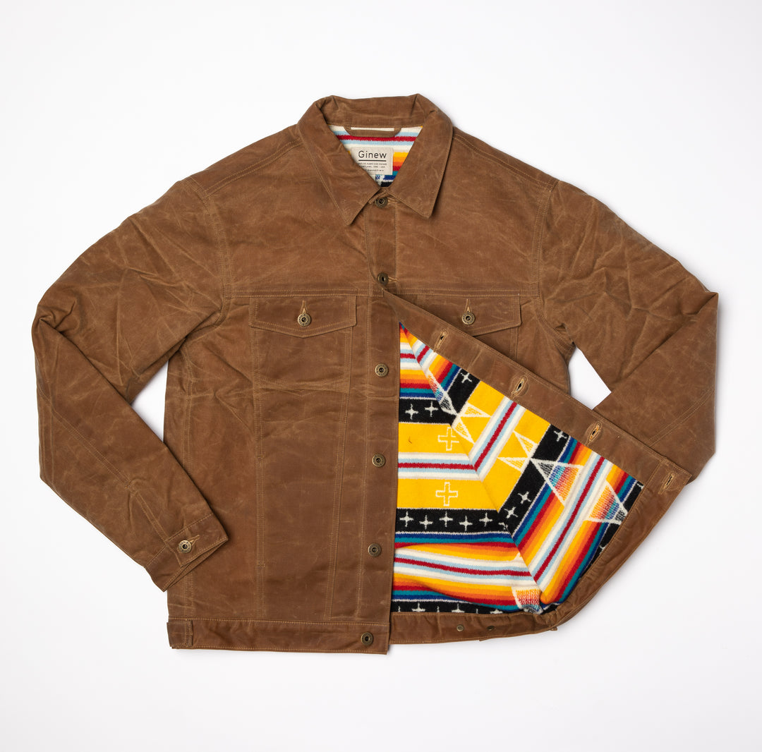 Wax Rider Coat Brown | Ginew USA | Native American Denim Coat Brown / Xs