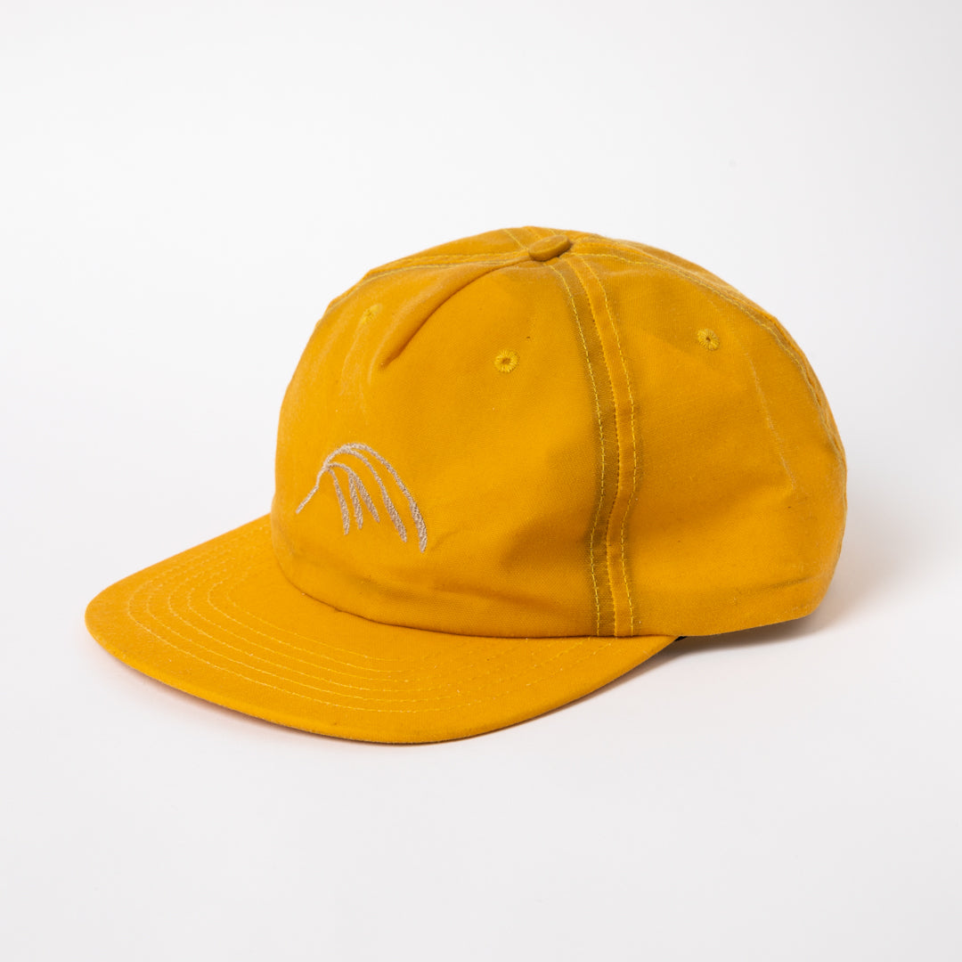 Yellow wax canvas hat cap mad in USA by Ginew